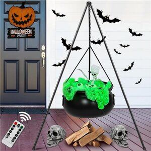 Halloween Decorations Outdoor Indoor,Large Witches Cauldron on 52" Tripod
